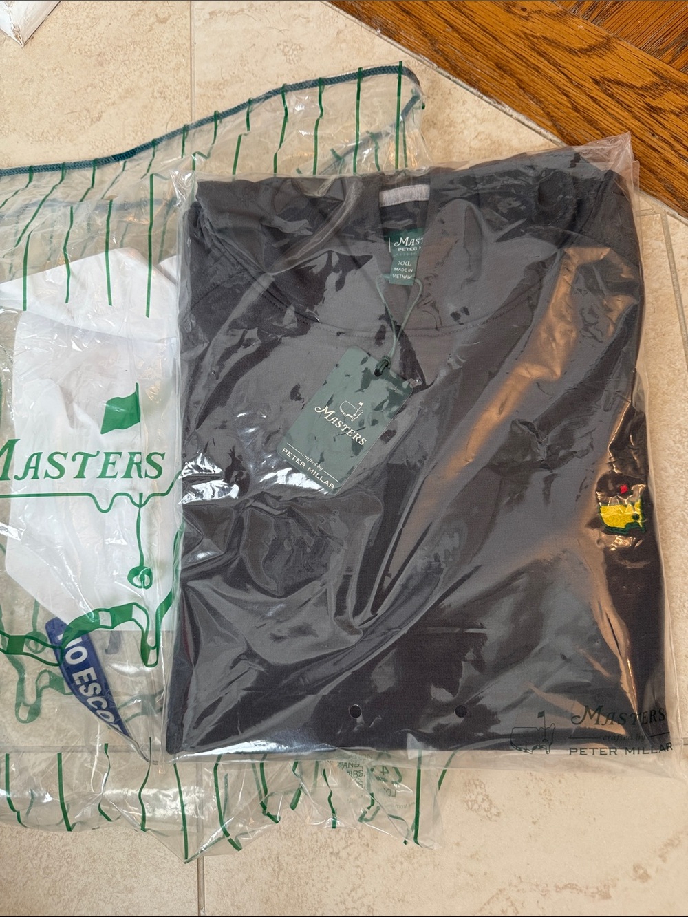 2026 Masters Embroidered Charcoal performance hoodie- Masters by Peter Millar